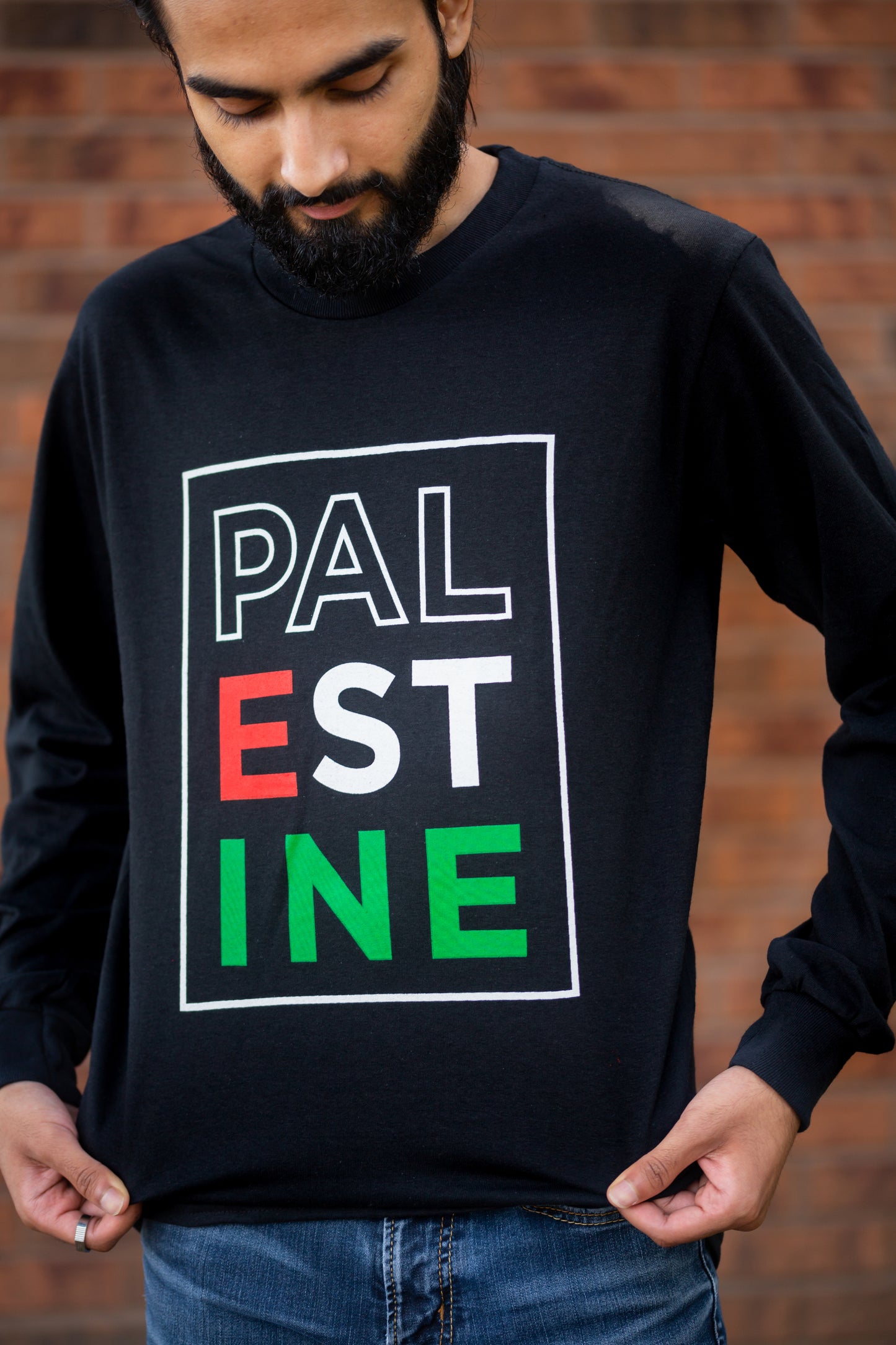 Palestine Text Long Sleeve